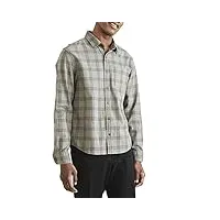 dockers chemise décontractée à manches longues pour homme, coupe régulière et grande taille, vert coriandre - plaid evergreen (oxford), xx-large