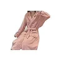 vêtements de nuit femmes robes peignoir léger en molleton de corail vêtements de détente super doux pour la piscine de l'hôtel vêtements de détente (couleur : rose, taille : large) (rose d),peignoir