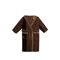 trussardi home linen peignoir avec capuche en éponge de pur coton art. new tweed, marron, xxl