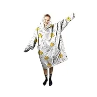 couvertures à capuche, charmants animaux hiver couverture surdimensionnée avec manches en peluche en peluche sweat-shirt hotte flanel chaud (color : 9, size : kid)