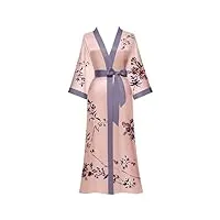 peignoir kimono japonais robe de chambre en soie florale léger et long peignoir en satin doux pyjama pour femmes cadeau de fête