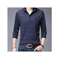mgwye refoulez le collier homme polo chemise hommes occasionnel plaid spandex à manches longues à manches longues chute hommes vêtements (color : a, size : xl code)