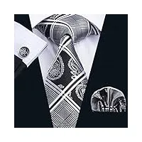 mgwye cravate de hommes cravate soie cravate plaid cravates hanky boutons de manchette for une fête d'affaires de mariage (color : a, size : one size)