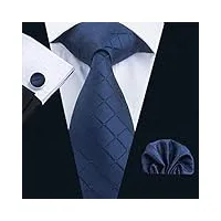 mgwye cravate de hommes cravate soie cravate plaid cravates hanky boutons de manchette for une fête d'affaires de mariage (color : a, size : one size)