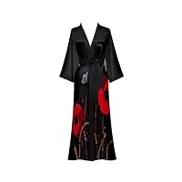 peignoir kimono robe de chambre soie léger long satin peignoir doux vêtements de nuit douche spa femmes