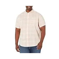 dockers chemise classique à manches courtes pour homme confort flex (standard et grande taille), ocre orange – plaid alleman, taille xl