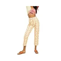 free people women s she's all that plaid crop high waist pants in multi combo size 0