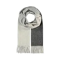 fraas echarpe femme pur cachemire - 42 x 190 cm - plaid pour l'hiver - rayures larges en bloc