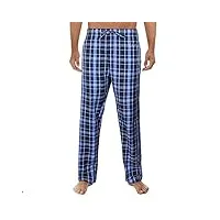 hanes pyjama pour homme avec t-shirt et pantalon de sommeil tressé, plaid marine clair, s