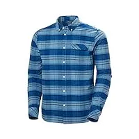 helly hansen classic check pull-over blue fog plaid l