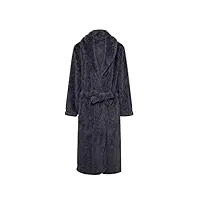 quanmengsh511 robe de chambre de luxe pour femmes peignoir en molleton de corail super doux col châle confortable vêtements de détente haut de gamme vêtements de nuit,gris,xl