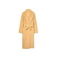quanmengsh511 robe de chambre de luxe pour femmes peignoir en molleton de corail super doux col châle confortable vêtements de détente haut de gamme vêtements de nuit,jaune,m