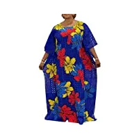 kelsiop robe de soirée pour femme africaine, robe marocaine, caftan dubaï, abaya, robe musulmane, parure 2 pièces bleu, taille unique