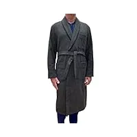 sgarlata home robe de chambre pour homme en laine mélangée modèle châle classique art. oslo, gris, xl