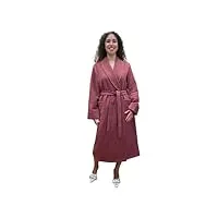 robe de chambre pour femme en laine et cachemire modèle châle classique art. victoria, rose antique, xl