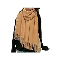Écharpe en cachemire à la mode pour femmes, hiver super doux long solide châle wrap femmes couverture chaude gland grandes écharpes (color : a7, size : 200 * 70cm)