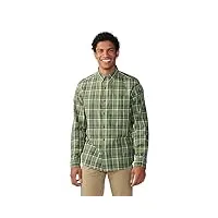 mountain hardwear men's standard big cottonwood long sleeve shirt, field trailhead plaid, medium