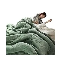 suyggck couverture super chaude épaisse en flanelle polaire corail polaire couvertures épaisses pour lits couvertures et jetés d'hiver couverture de lit adulte vert 180 x 200 cm