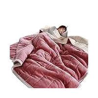suyggck couverture super chaude épaisse en flanelle polaire corail polaire couvertures épaisses pour lits couvertures et jetés d'hiver couverture de lit adulte rouge clair, 120 x 200 cm