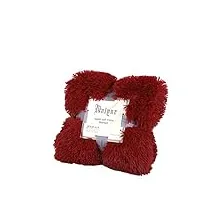hihelo couverture super douce et chaude en fourrure moelleuse à poils longs pour canapé, lit, lit - couverture chaude - bordeaux - 45 x 45 cm