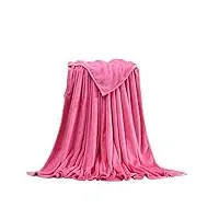hihelo couverture douce et chaude en polaire corail couverture d'hiver drap de canapé jeté de canapé léger fin lavage mécanique couvertures en flanelle - rouge pastèque, 120 x 200 cm