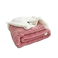 hihelo couverture de lit épaisse pour usage domestique - couverture double face en fausse laine d'agneau - couverture d'hiver chaude - couvre-lit pour enfants - rose, 70 x 100 cm