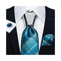 mgwye mode plaid rayé cravate ensemble cravate en soie cravate en plastique cravate boucle accessoires de mariage hommes cadeaux (color : a, size : 150cmx8cm)