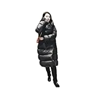 doudoune d'hiver pour femmes épaissie chaude doudoune couette épaissie long manteau dames à capuche neige veste chaude - noir, xl