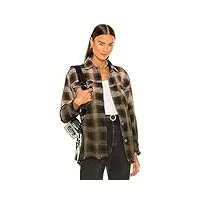 free people anneli plaid shirt jacket, tabacco combo, size small