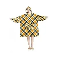 couverture à capuche, motif écossais, couverture surdimensionnée, multicolore, taille unique