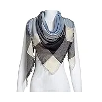 ekayg dames Écharpe casual femmes hiver Écharpe triangle Écharpe foulards pour dames chaud tricot châle wrap plaid femelle (couleur 2 125x125x180cm)