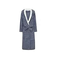 générique pyjama d'hiver pour hommes peignoir de nuit pour femmes peignoir à capuche long épais en molleton corail pyjamas chauds (blue m)