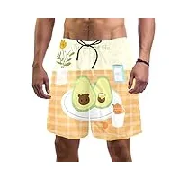 nigelmu shorts pour hommes maillots de bain pour hommes,maillots de bain à séchage rapide,avocat orange nappe fleur de lait jus de citron,short pour homme avec doublure en filet