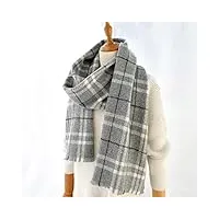 exenxa châle en laine classique gris plaid longue Écharpe femmes hiver casual bandana chaud pashmina foulards (couleur : b, taille : taille unique) (b taille unique)
