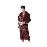 sdfgh robe marron for homme peignoirs d'hiver robe pyjama décontracté kimono en molleton de corail robe homewear for homme (color : d, size : xl code)