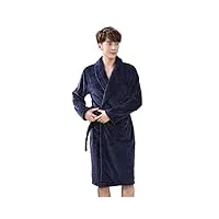 sdfgh peignoir for hommes peignoirs d'hiver robe pyjama décontracté kimono en molleton de corail robe loungewear soft loungewear (color : argento, size : xl code)