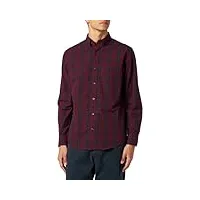 gant reg archive poplin plaid shirt chemise, plumped red, l homme