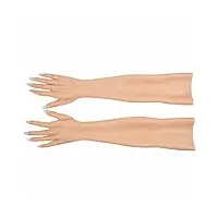 crodres crossdressing silicone gants faits à la main peau artificielle bras couverture brûlure cicatrices fausses mains réalistes femmes prothèse gants,nude,without fingermails