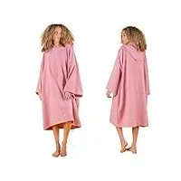 brentfords poncho à capuche pour adulte - grande serviette de bain, de natation, de surf - microfibre absorbante - séchage rapide - rose foncé