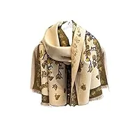 eddha Écharpe de cou pour femme imprimé floral hiver chaud cachemire écharpe de luxe couverture épaisse châle écharpe en cachemire poncho pour femme (couleur : 2)