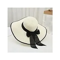 sdfgh chapeau de plage femme marée vacances d'été grand le long du chapeau de paille couverture solaire visage cool chapeau soleil chapeau de soleil été