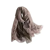 foulard en soie de printemps pour femmes/dames plaid double côtés longs wraps doux et châles plage femme foulard (couleur : c) (a b) (cb)