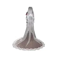 agaati voile de mariée 2 niveaux couverture visage voile de mariage, élégant voile de mariée fard à joues, peigne doux tulle blanc ivoire, accessoires de mariage (2 200 cm)