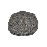 sunmme wool ivy cap herringbone flat caps tweed hat driving hats (color : plaid brown, size : 63cm) (plaid brown 7)