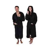 betz peignoir en coton avec capuche pour hommes et femmes - peignoir de sauna - peignoir de bain long - peignoir d’intérieur couleur noir fulda