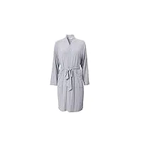 barefoot dreams malibu collection peignoir court en jersey doux pour femme, gris chiné., large