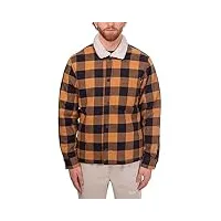 timberland tfo buffalo plaid sherpa lined overshirt wheat boot yd vestes, homme