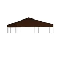 auvents de toit de rechange pour gazebo d'extérieur couverture supérieure gazebo 2 niveaux gazebo couverture supérieure 310 g/m2 3x3 m marron (marron 3 x 3 m)