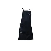 xmiral tabliers de chef pour hommes femmes avec grandes poches en toile de coton tablier de travail réglable résistant torchon vaisselle coton lin (black, one size)