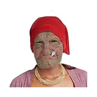 itrimaka 10 pcs couvre-visage en latex d’halloween,couverture de visage effrayante pour femmes d’halloween - couverture d'horreur complète pour la tête, accessoires de déguisement de grand-mère
